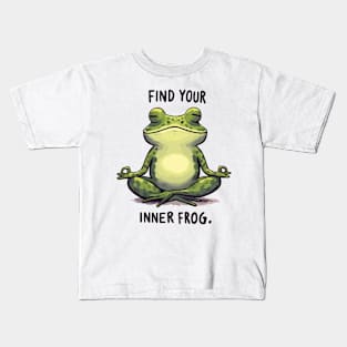 Cute frog yoga Kids T-Shirt